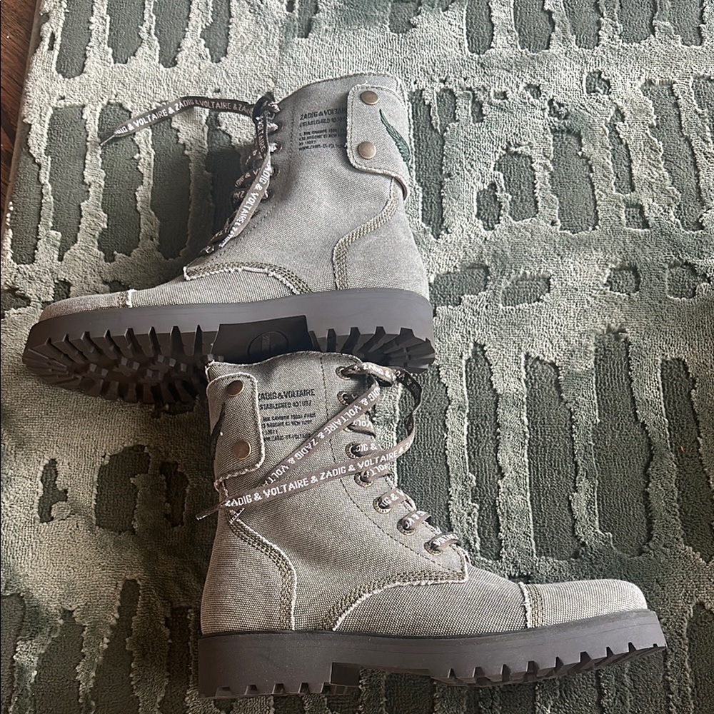 Zadig & Voltaire Green Combat Boots